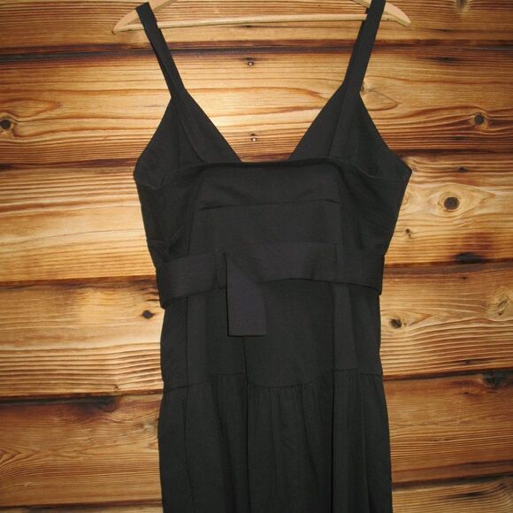 NWT REISS Vita Stretch Cotton Blend Black Midi Dress - Picture 9 of 13